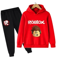 robloxing childrens baby boys clothes set childrens autumn long sleeve game print hoodie and pants set tops girls clothing