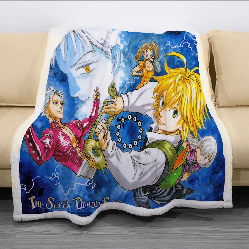

2020 NEW The Seven Deadly Sins Blanket 3D Print Sherpa Blanket on Bed Kids Girl Flower Home Textiles Dreamlike Style 03