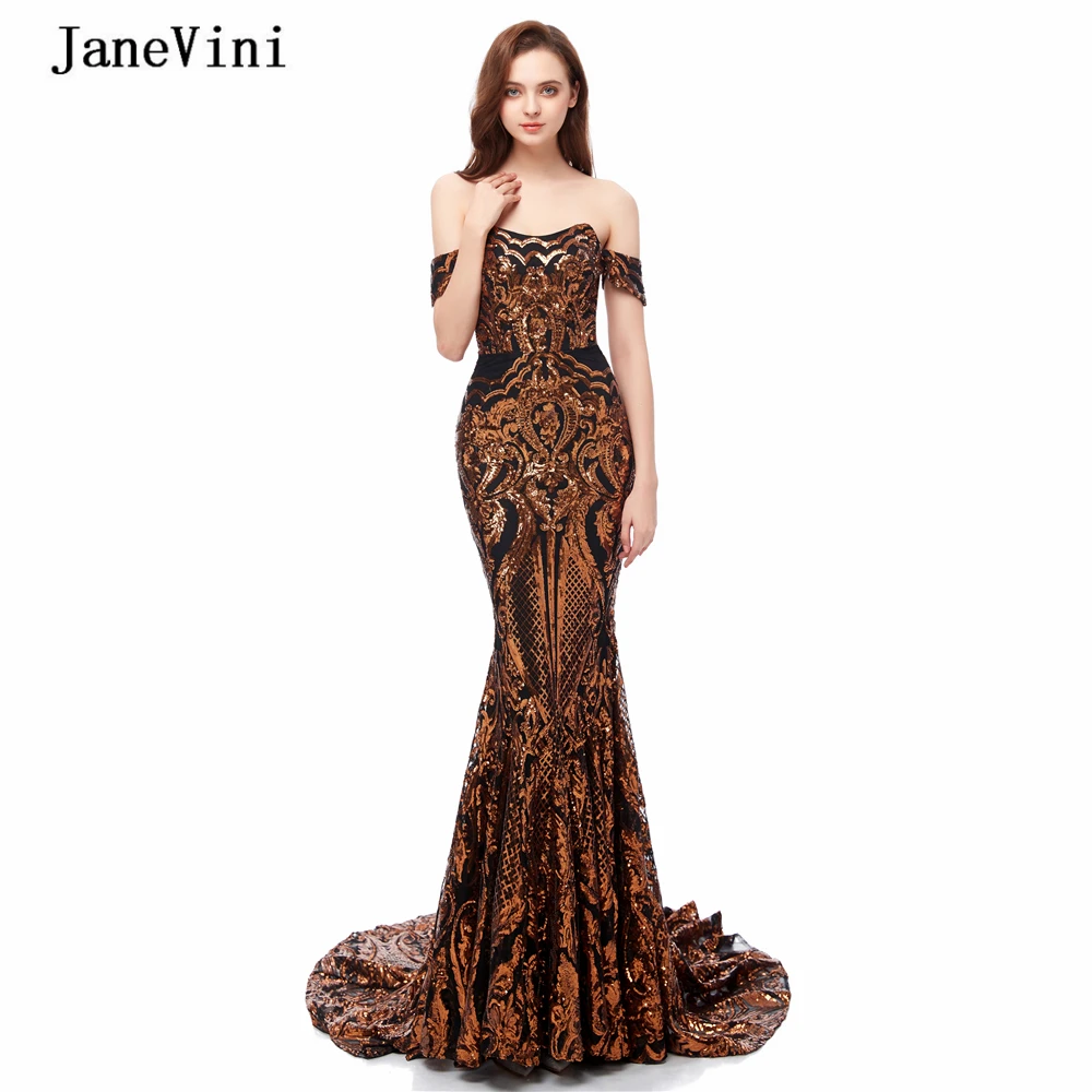 Женское длинное вечернее платье Русалка с открытыми плечами и