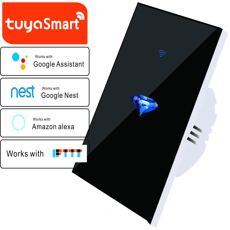 Сенсорный выключатель Tuya Стандартный США/ЕС/Австралия настенный светильник 1/2/3