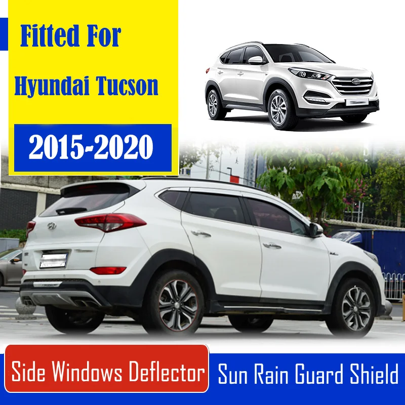 

1 комплект, хромированные боковые вентиляционные козырьки для окон Hyundai Tucson 2015-2020