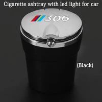 car ashtray with led lights with logo creative personality car supplies for peugeot 306 car accessories
