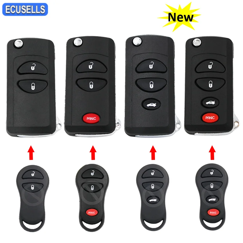 Чехол для автомобильного ключа пульта 2/3/4 кнопки Chrysler Sebring 300 м|car key shell case|buttons