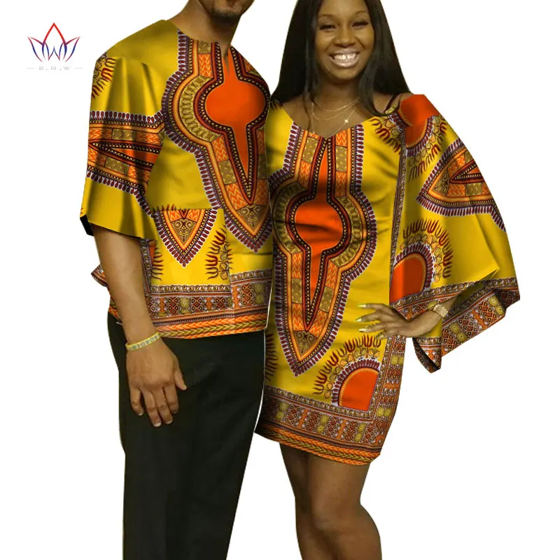 Dashiki Couples Clothes African Dresses for Women and Men Shirt African Clothes for Lovers Traditional African Clothing WYQ96