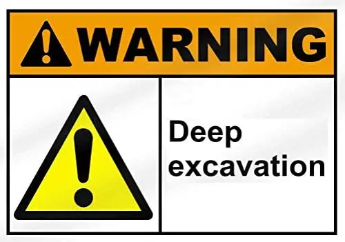 

Warning: Deep Excavation Aluminum Metal Aluminum Tin Sign Metal Sign 8X12 Inches