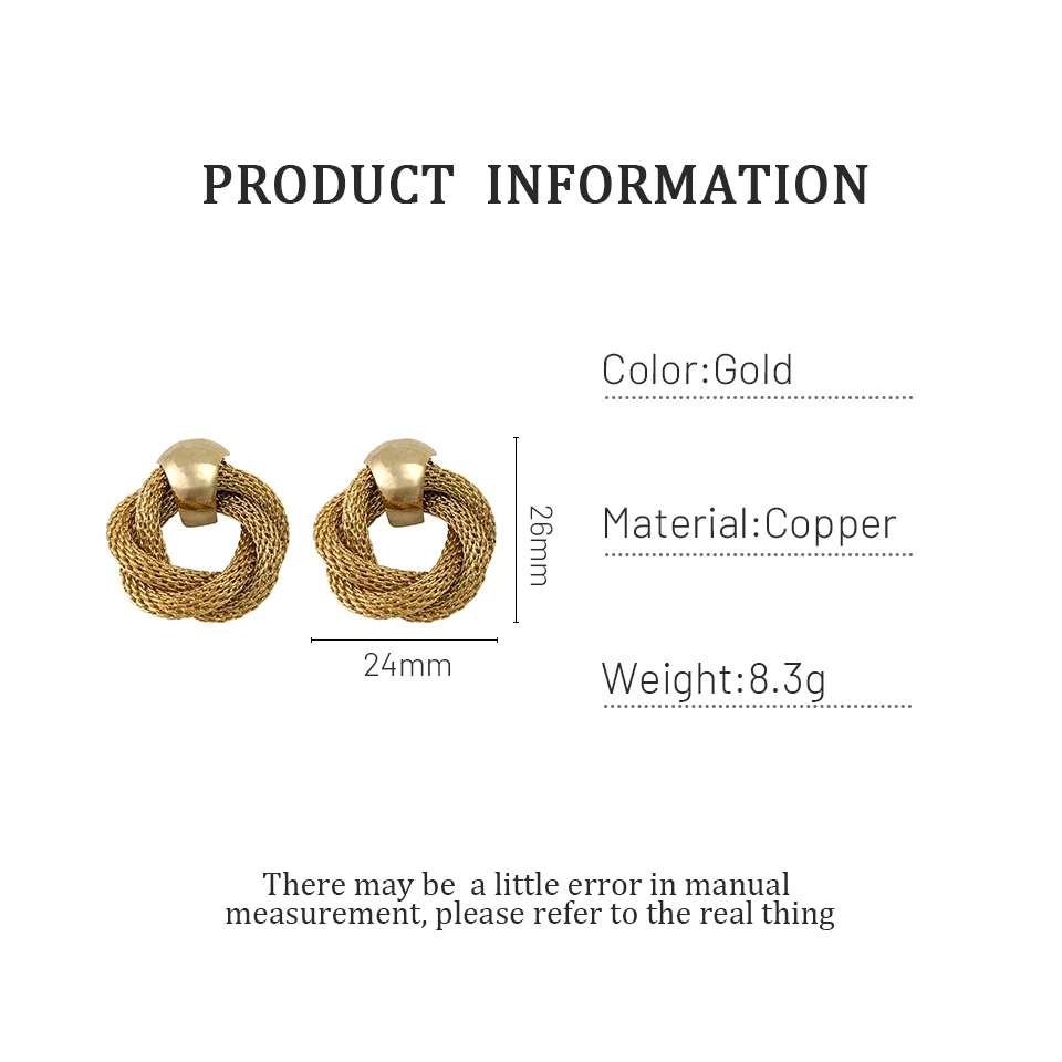 

Monlansher Vintage Hollow Round Twist Drop Earrings for Women Gold Color Copper Drop Earrings Statement Fashion Earrings Jewelry
