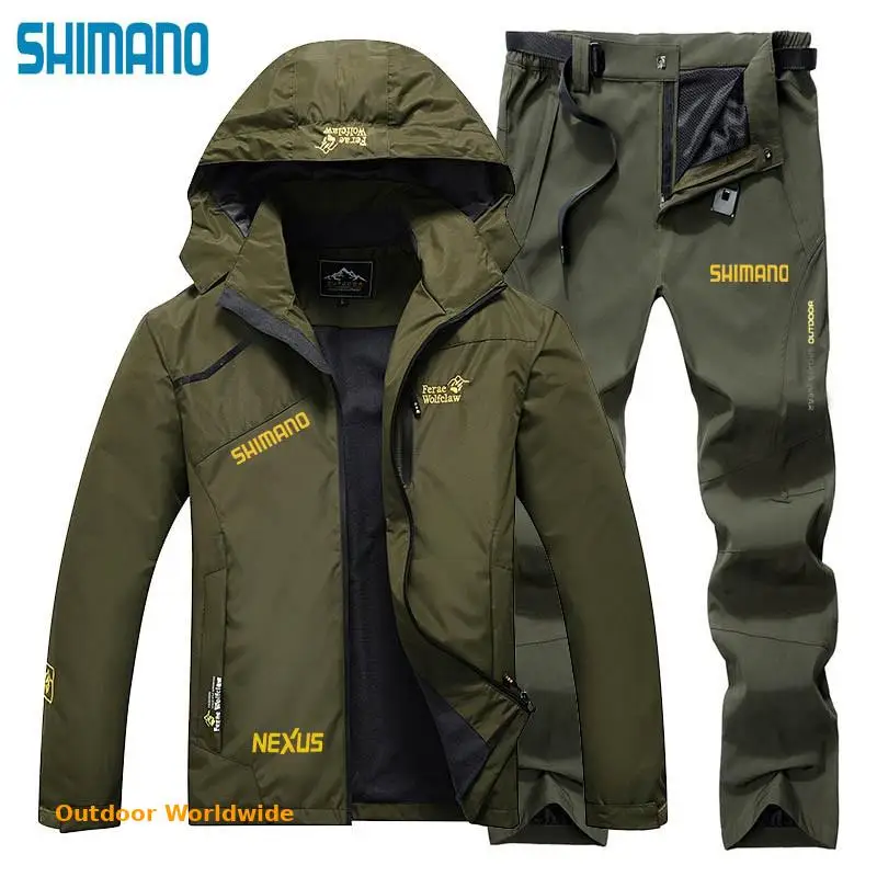 

Рыболовный костюм Shimanos, Мужская весенне-осенняя тонкая одежда для рыбалки, спортивная водонепроницаемая Мужская куртка с капюшоном для кем...