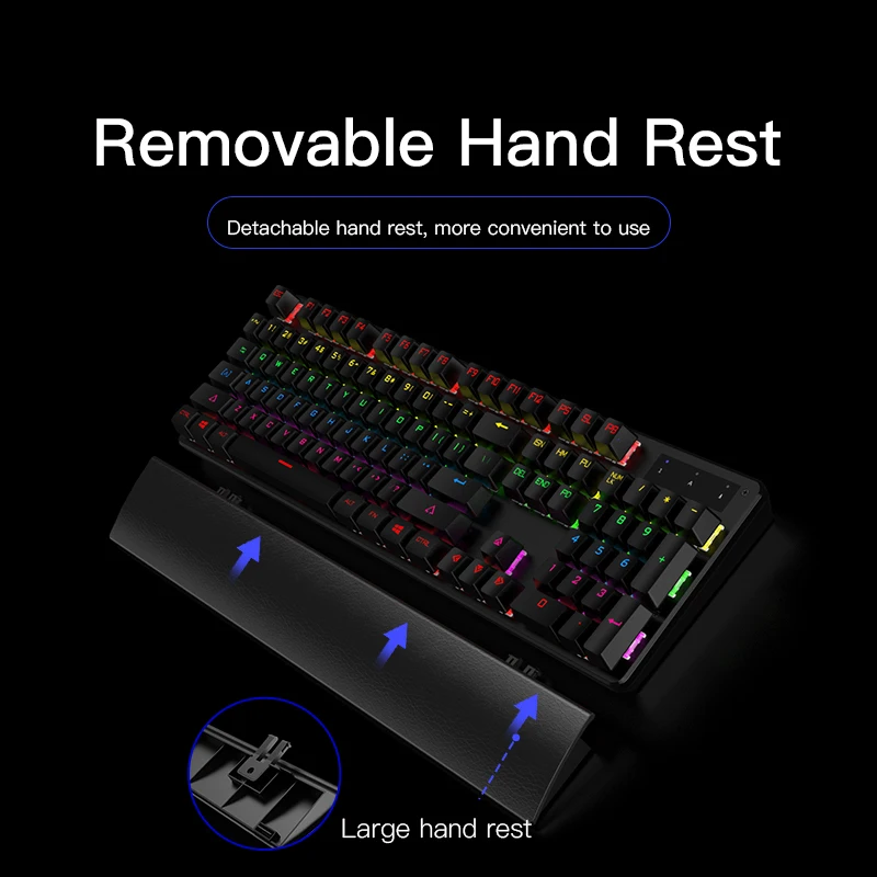 wired gaming keyboard blue black switch mechanical keyboard rgb backlit 104 keys anti ghosting laptop pc gamer pink keyboards free global shipping