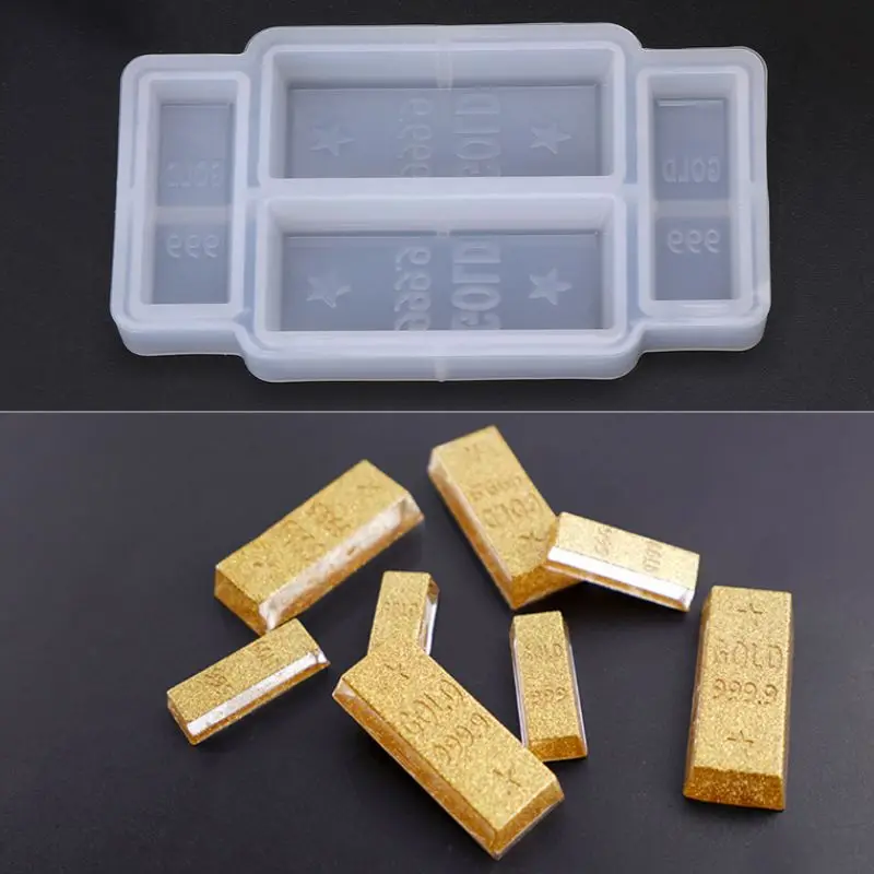 

Silicone Mold DIY 3D Gold Bar Funny Birthday Cake Fondant Decoration Realistic Simulation Epoxy Resin Crafts Jewelry Making H05D