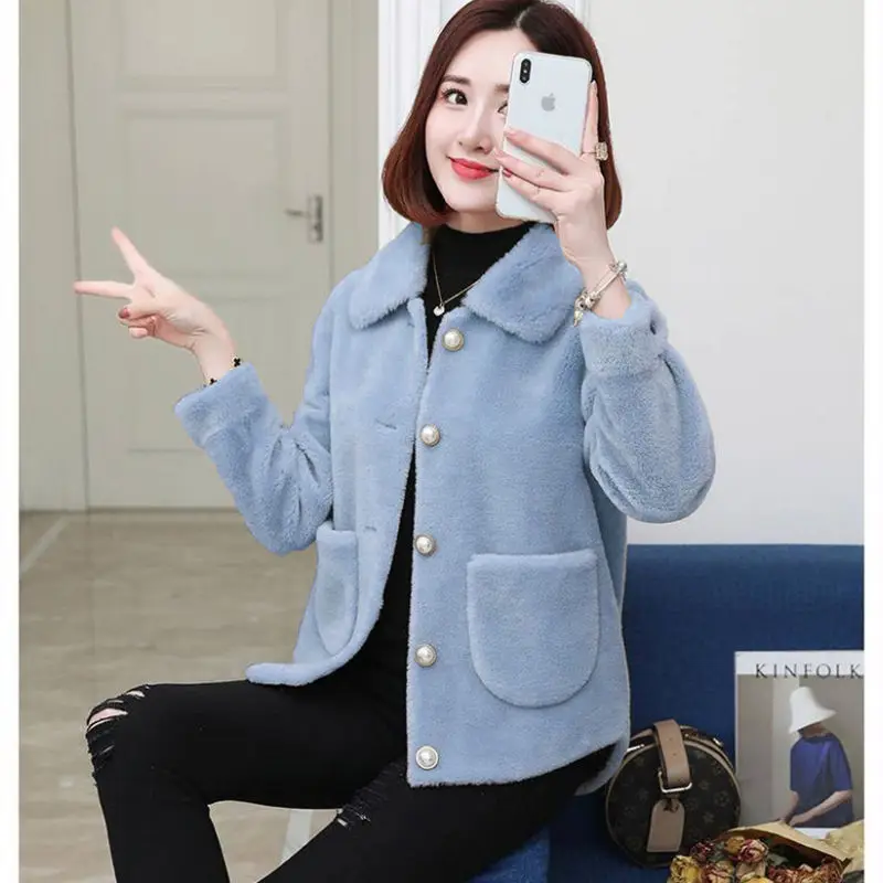 

Cashmere coat women's 2020 new thickened warm granule cashmere fur one imitation cashmere fur coat women's 2020