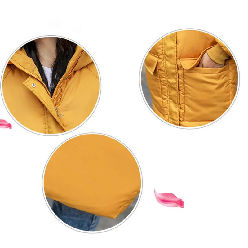 

Jacket women 2021 fashion winter new female solid coat outwear loose long casual hooded women parkas ropa de mujer plus size