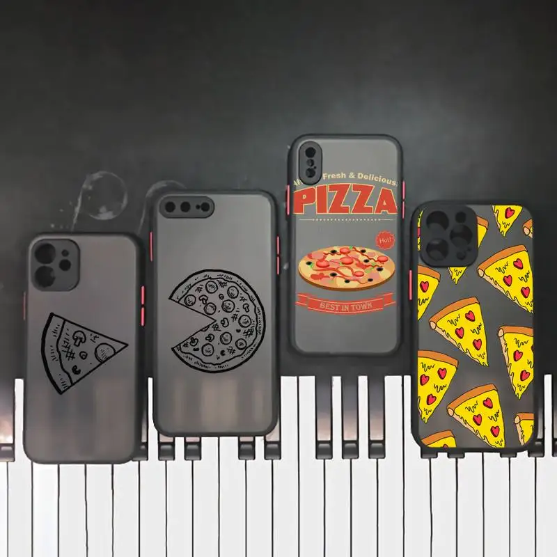 

pizza best friends Funny cartoon Phone Case matte transparent For iphone 7 8 11 12 plus mini x xs xr pro max cover