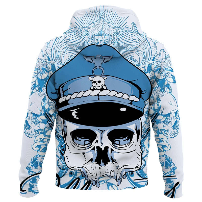 Мужской свитер с 3D-принтом черепа в стиле хип-хоп Осенний оригинальный мужской