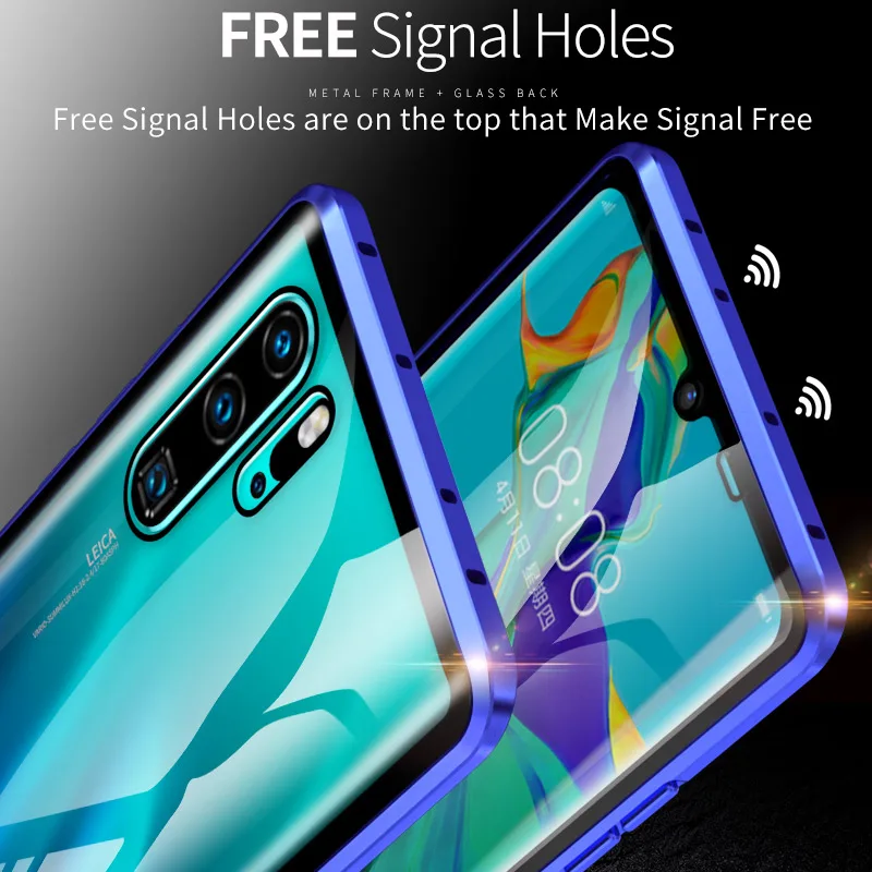 Luphie полный обертывающийся Магнитный чехол для huawei P30 Pro Чехол 9H Передняя Задняя крышка из закаленного стекла чехол для телефона huawei P30 чехол