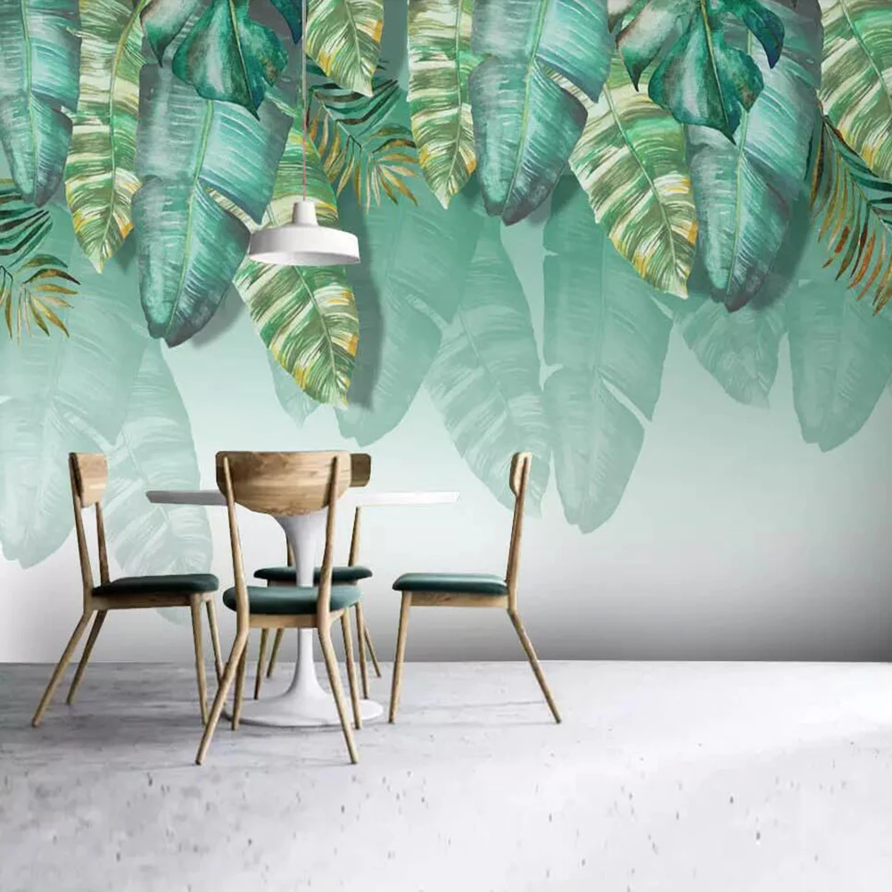 3D обои Milofi на заказ настенное украшение с зелеными градиентными листьями