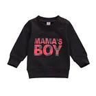 Свитшот для новорожденных, для мальчиков и девочек, осенний, весенний, черный, белый, с буквенным принтом, топы с длинным рукавом, свитшот для маленьких мальчиков 0-24 месяцев