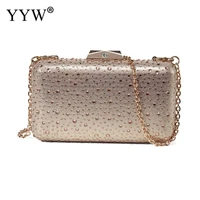 square box hot diamond dinner bag pure color luxury bling large capcity evevning bag for woman wedding or party clutch bag