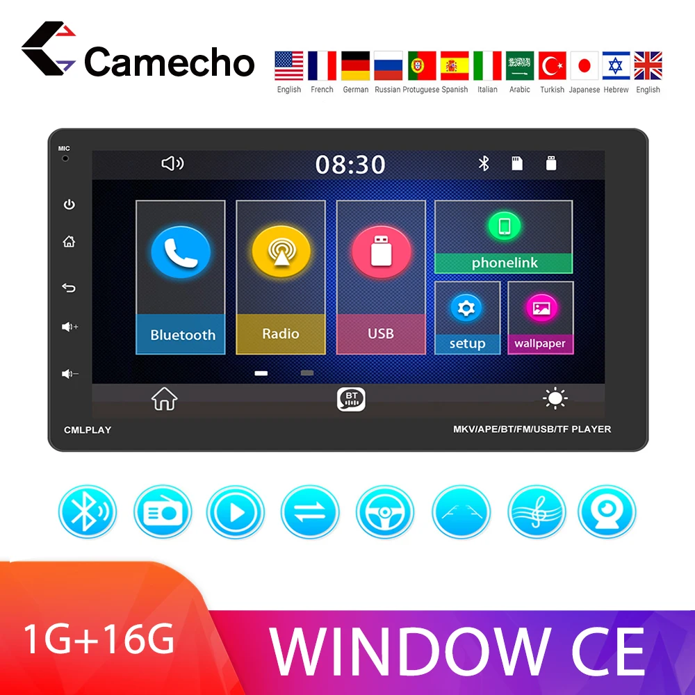 

Автомагнитола Camecho с сенсорным экраном 9 дюймов, универсальный автомобильный мультимедийный плеер D-Play с Bluetooth, FM-радиоприемником и поддержк...
