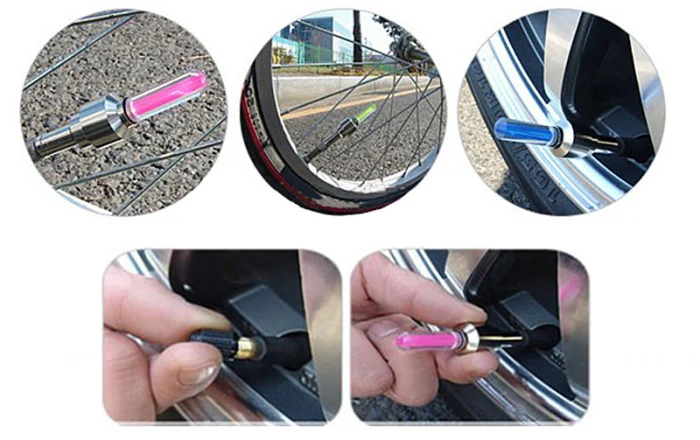 2 Pcs LED Bike Wheel Lights with Battery Pre-installed Bicycle Wheel Spoke for Cycling Racing THJ99