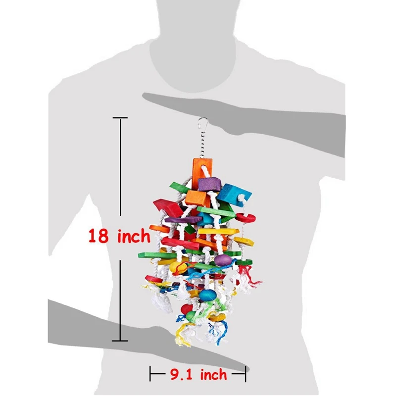 Птица жевательная игрушка Большой Средний попугай клетка укус игрушки