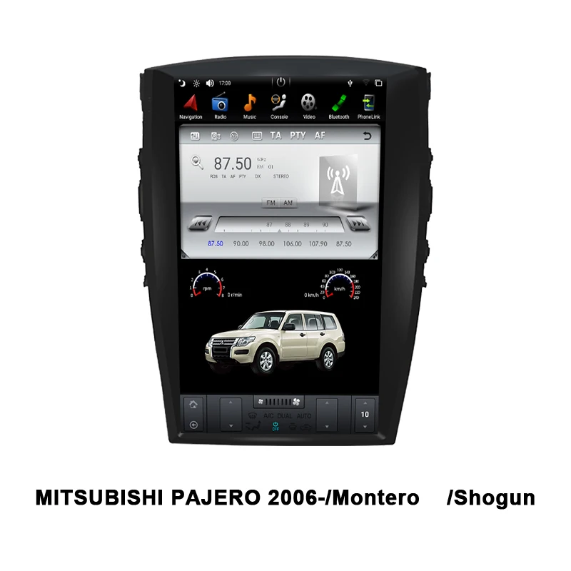 Вертикальный Автомобильный GPS-навигатор в стиле Tesla Android 9 0 для MITSUBISHI PAJERO