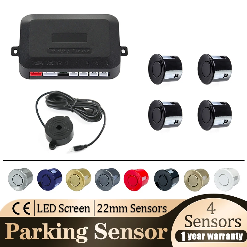 Parking Sensor 22mm LCD Warning Doorbell 12V Parking Radar Assist Reverse Backup Bumper Object Sensor Reverse Object Sensor Vehicles Assist Sensor 