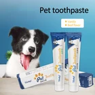 Набор зубных щеток для собак и кошек, зубная паста с ванильнымговяжьим вкусом, для чистки полости рта, набор из зубных паст