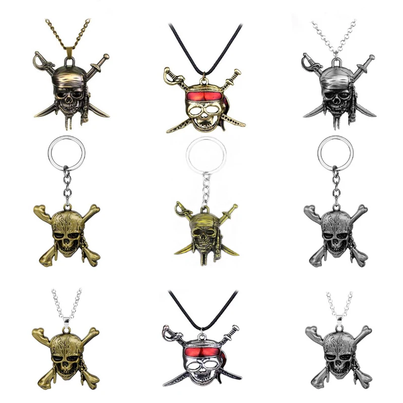 Карибского моря брелоки Пираты Череп Форма брелок в стиле панк Винтаж ацтекском