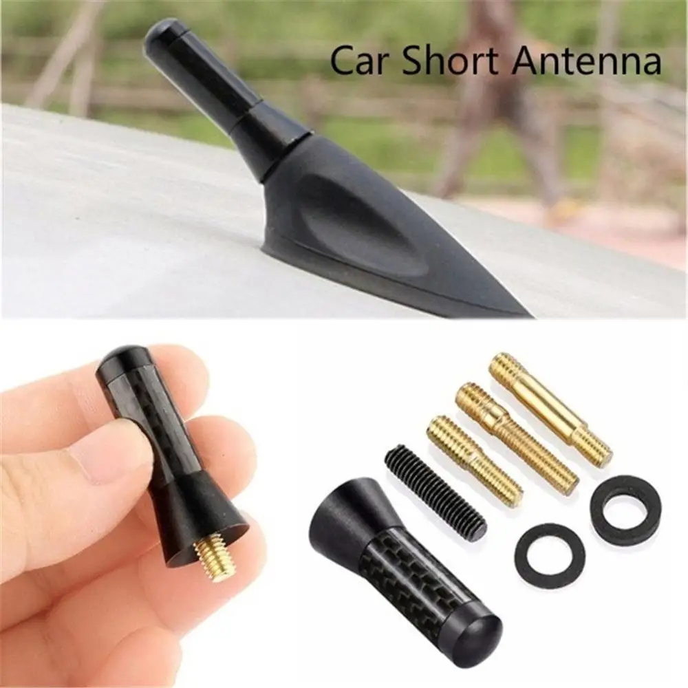 

Car Roof Antenna Enhanced Signal 1.4&quot; Carbon Fiber Screw Metal 3.5cm Short Stubby Mast Car Radio Aerial Antenna Accessories
