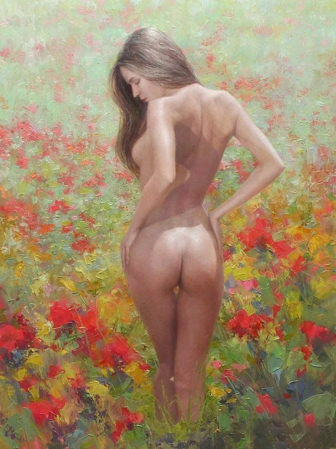 Восточное искусство созданное азиатскими художниками находится на холсте! Цветы