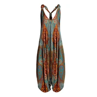 teal orange overall jumpsuit women sleeveless spaghetti straps jumpsuit vintage long summer jumpsuits for women