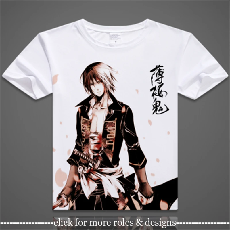 Футболка унисекс с коротким рукавом для косплея Hakuoki Тошизо Хиджиката |