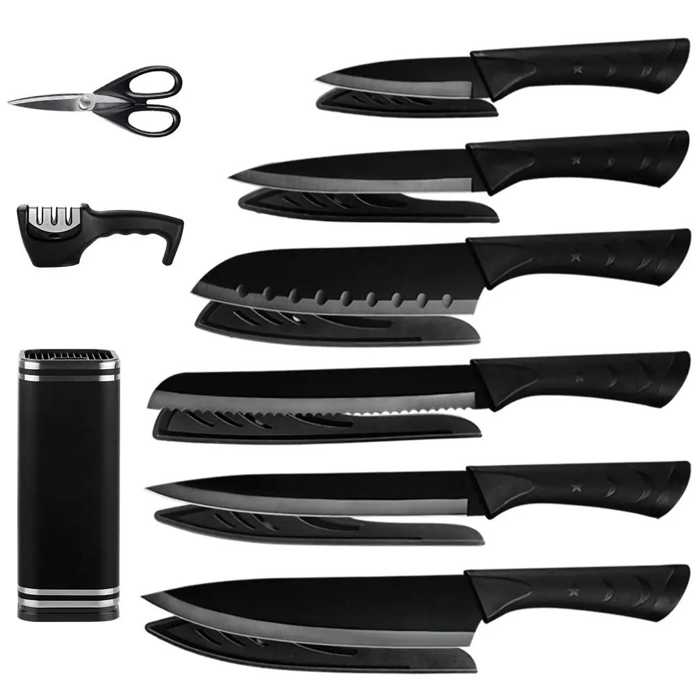 Набор кухонных ножей кухонные аксессуары держатель для инструментов черные