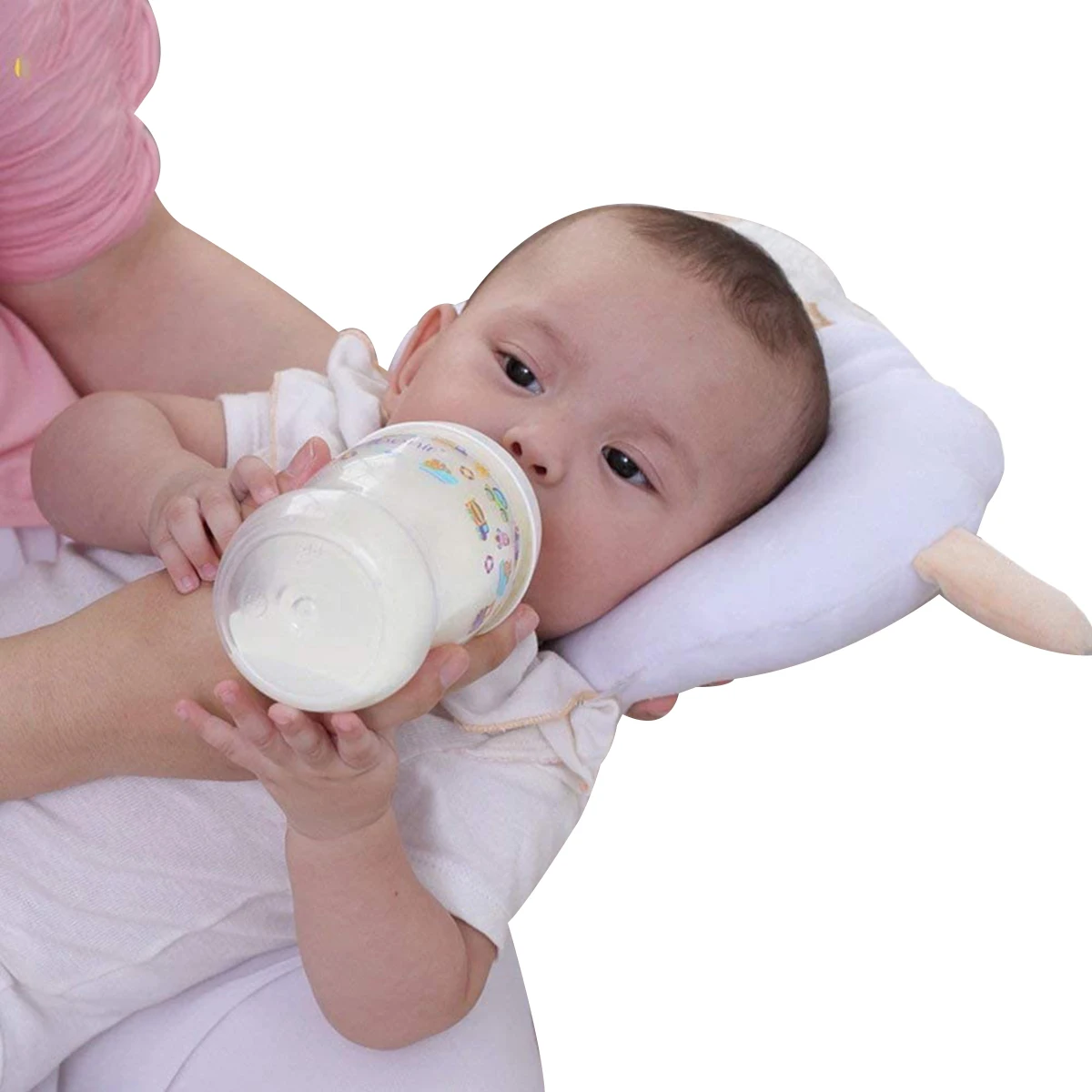 

Baby Pillow Lamb Soft Down Cotton Animal Style Simple White Color Multifunction Nursing Tool