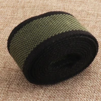dark green black striped webbing 38mm cotton ribbon webbing buckle dog leash cotton canvas for purse d ring purse hardware
