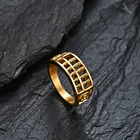 Золотые кольца Abacus для мужчин из нержавеющей стали, богатое кольцо на удачу, модные мужские ювелирные изделия в стиле панк