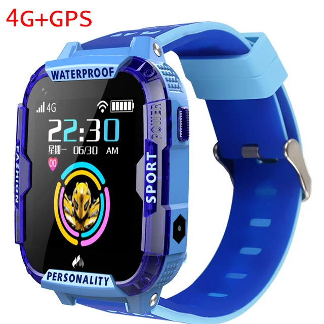 Blue LIGE, новинка, детские часы с gps трекером, 4G, умные часы, gps LBS, Wi-Fi, расположение, SOS Вызов, 1,4" камера, детские часы с отслеживанием, подарок для ребенка - Цвет: Blue