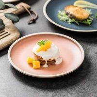 nordic simple western food plate creative ceramic household dish plate frosted restaurant pasta dessert plate custom tableware