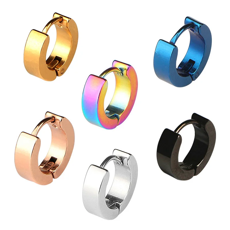 1 пара разноцветных сережек для женщин круглые серьги гвоздики в стиле панк рок