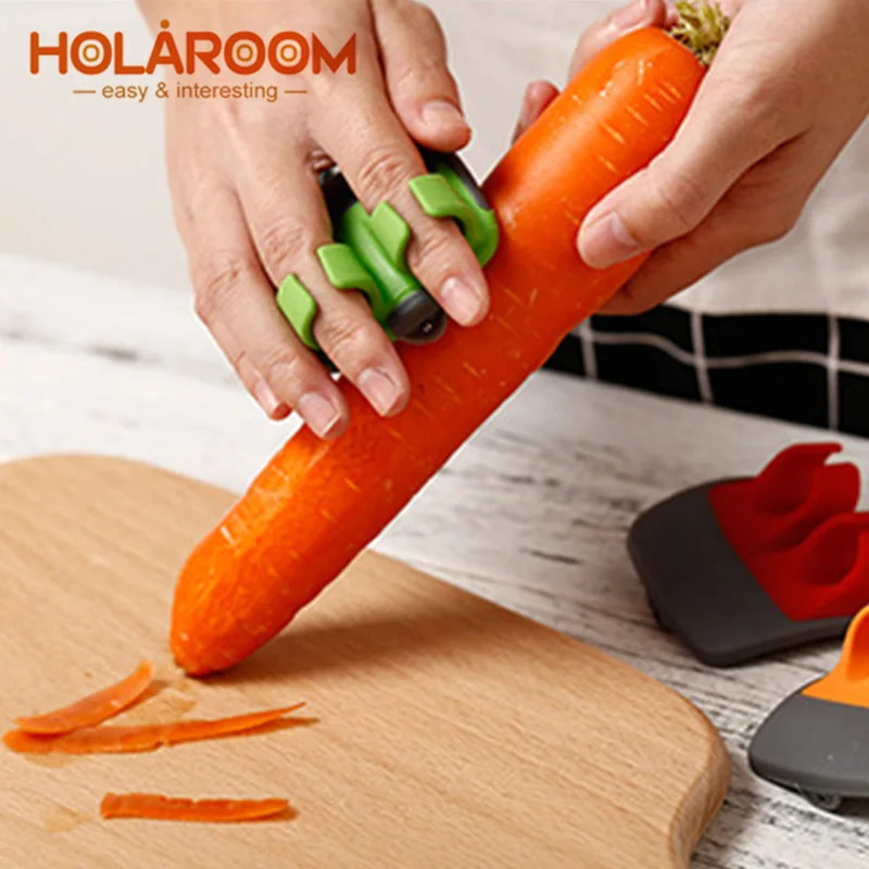 Holaroom нож для очистки фруктов из нержавеющей стали лимон грейпфрут фрукты слайсер Двойные Пальцы резак быстро зачистки Кухонные гаджеты