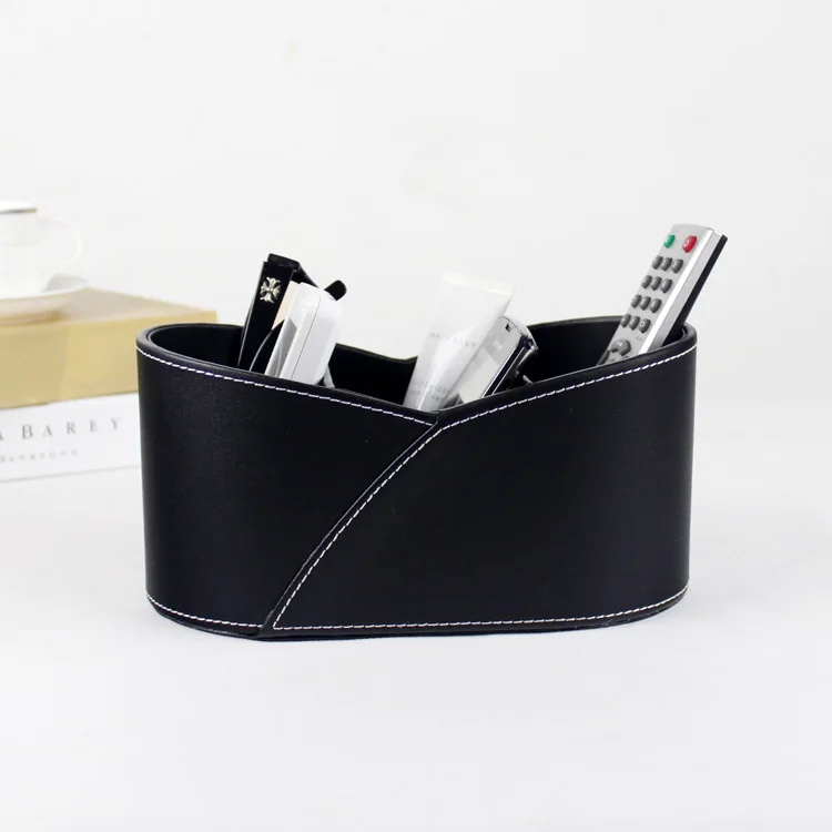 Качественная настольная коробка для хранения косметики из искусственной кожи с