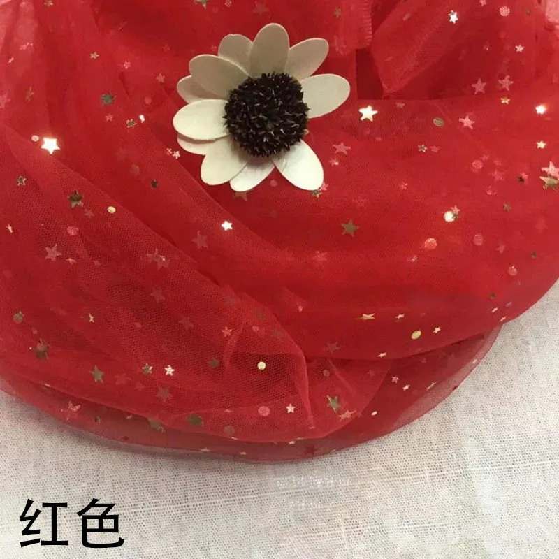 150 см* 100 см/шт блестящая Звезда Сетка Тюль Ткань DIY Мантилья швейные принадлежности красивое свадебное платье одежда материал украшения - Цвет: 1