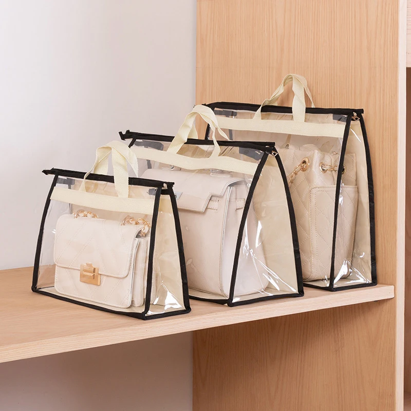 Breathable Clear Women Purse Handbag Dust Cover Craft Storage Bag with Zipper for Moisture Proof Protector Travel Organizer | Дом и сад
