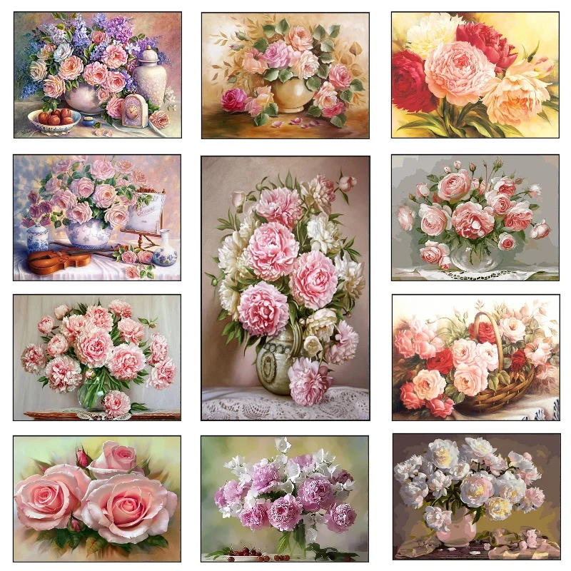 Набор для алмазной живописи алмазная 5D Вышивка в горошек с розами|Алмазная