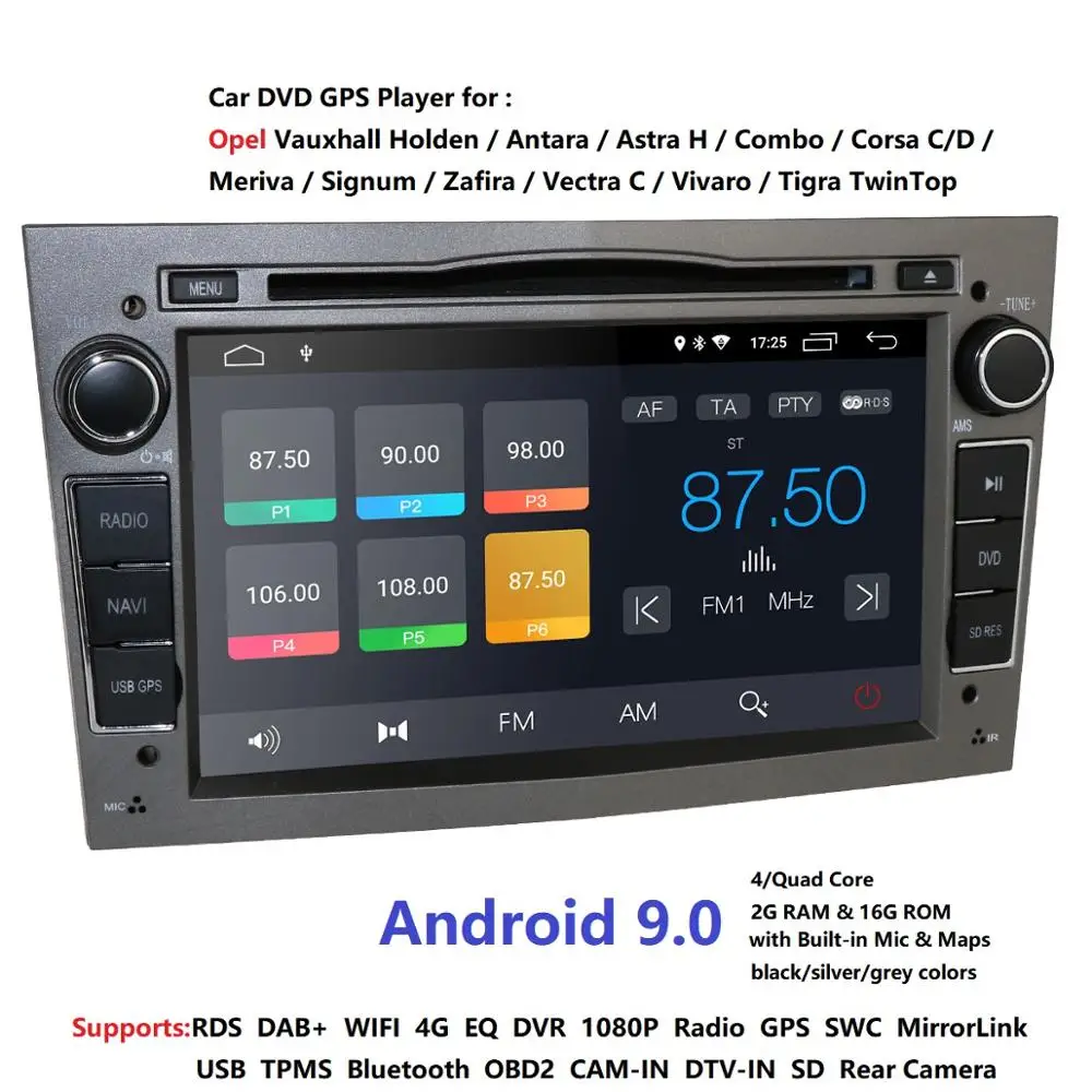 Автомобильный мультимедийный плеер gps Android 9,0 2 Din DVD Automotivo для OPEL/ASTRA/Zafira/Combo/Corsa/Antara/Vivaro радио с FM и цифровым Радиовещанием Navi SWC