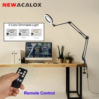 newacalox 8w 5x10x magnifying glass lamp with 3 modes led light 3 section folding handle for welding repairreadingwork tool