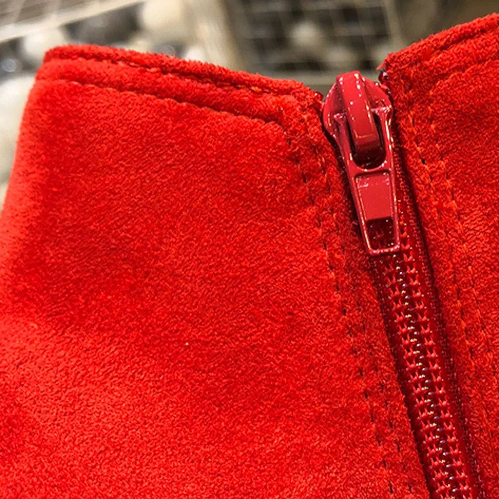 Осенне-зимние замшевые ботильоны женская однотонная обувь для отдыха женские