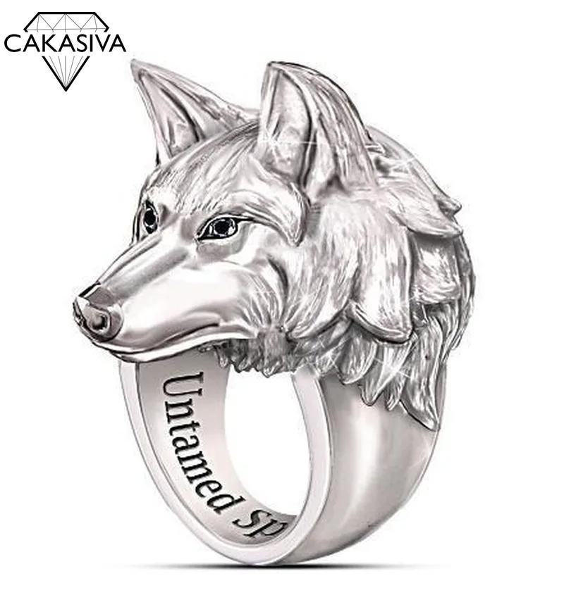 

925 Silver Domineering Arctic Wolf Ring Nordic Mythical Viking Warrior Wolf Fenrir Men's Ring Vintage Ring for Gift Jewelry
