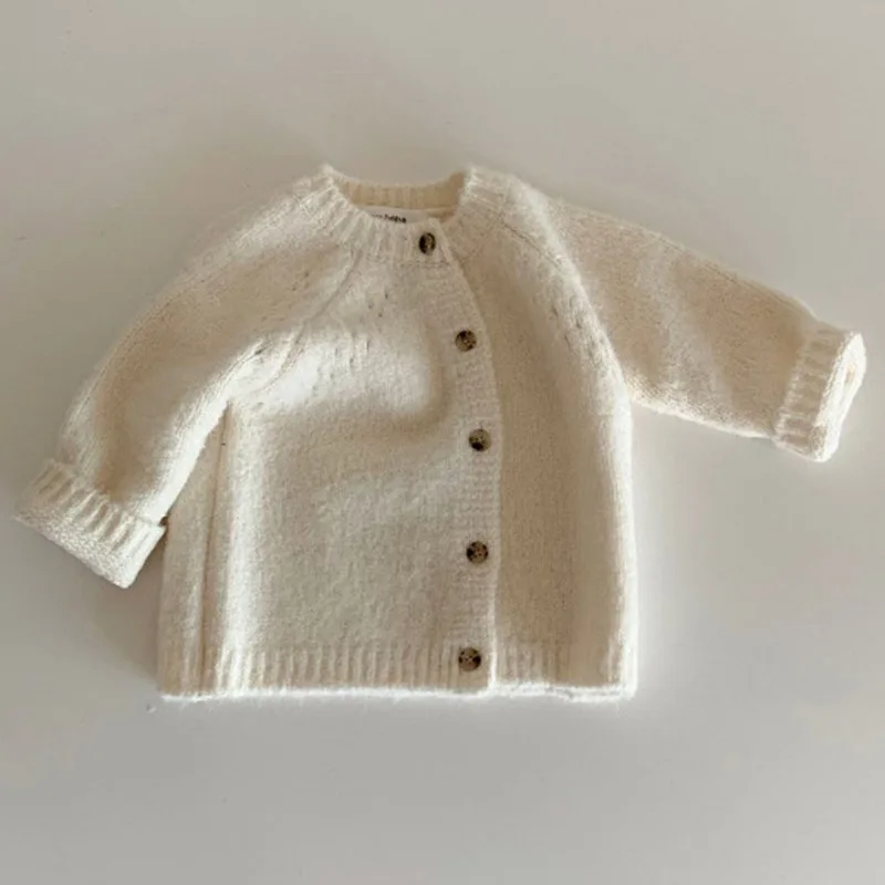 Kids baby girls boys spring full sleeve solid single-breasted outwear Cardigan toddler children sweater coat 0-24M