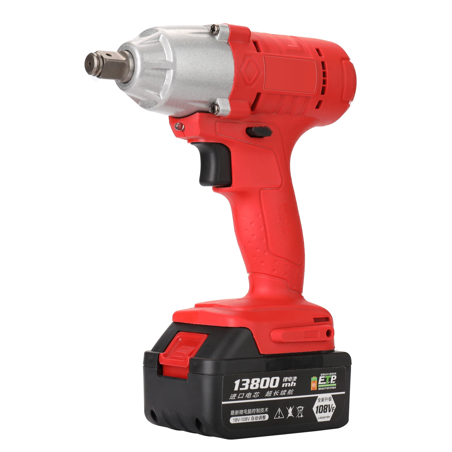 Красный беспроводной электрический гаечный ключ 320нм 1/2 дюйма драйвер литиевая